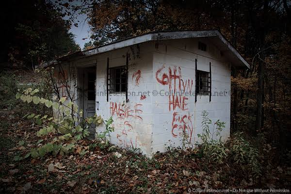 Scary shed in the woods
