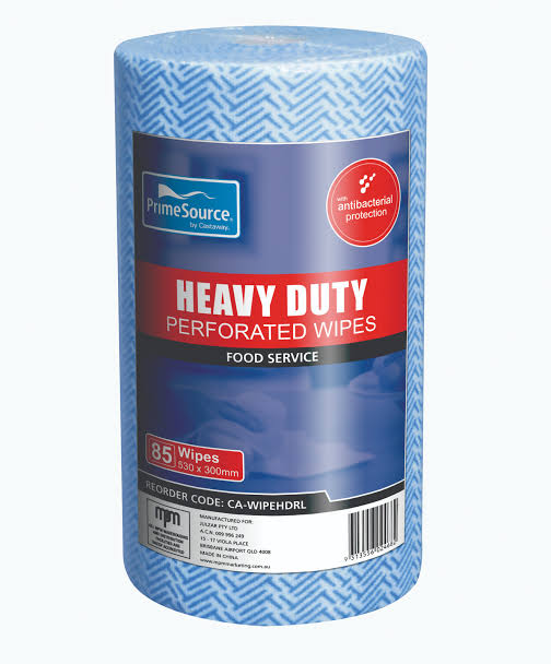 Roll of heavy duty perforated wipes