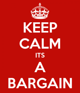 Keep calm it’s a bargain poster